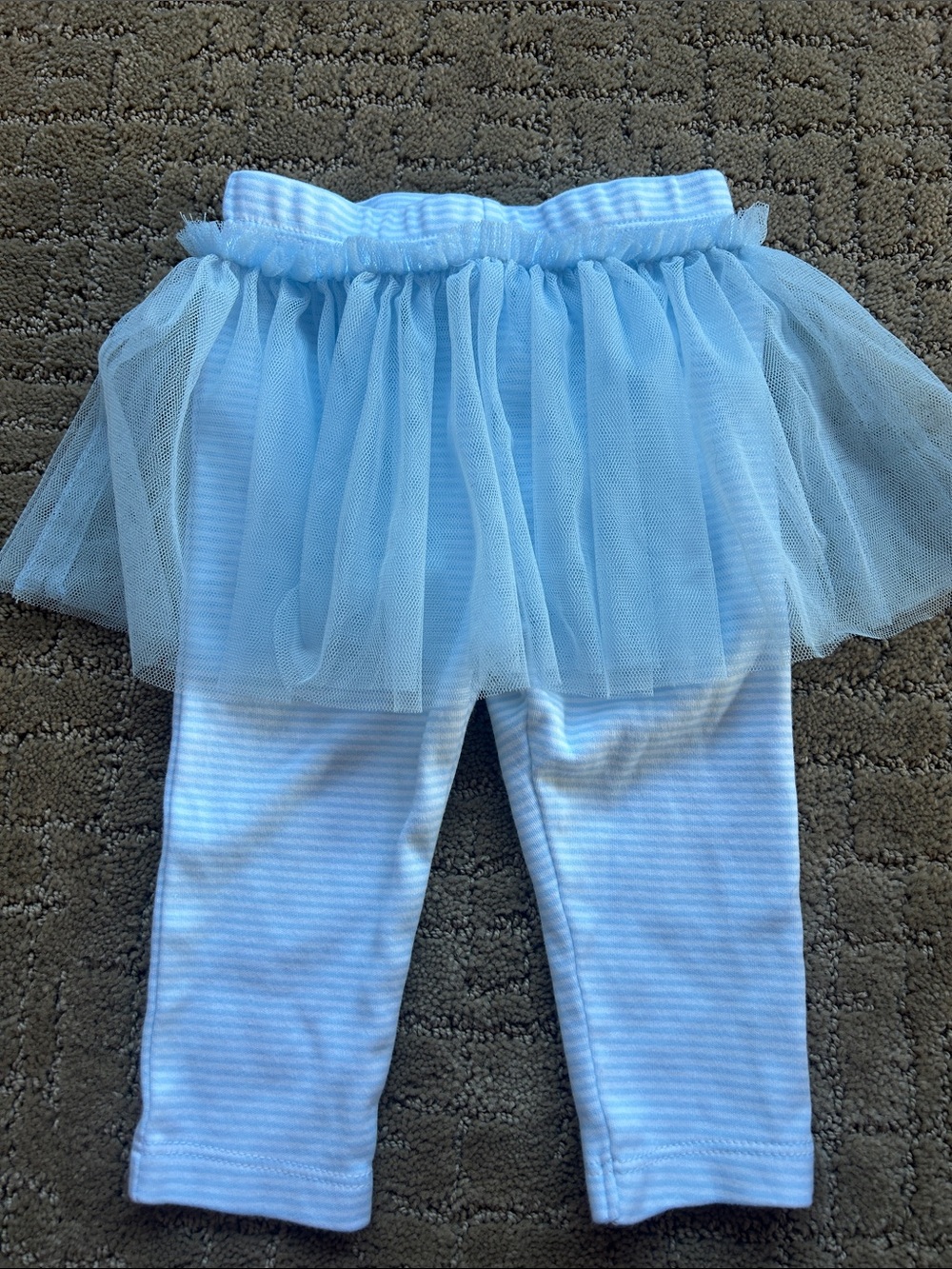 Light Blue Tulle Skirted Leggings for Girls